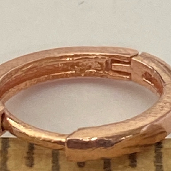 Round earrings 925 silver cz hoops rose gold - Picture 3 of 4